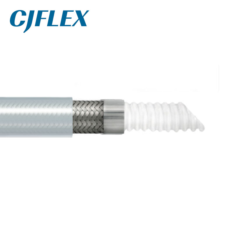 CJFLEX TCSSI 硅胶包覆不锈钢丝编织波纹特氟龙管