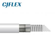 CJFLEX TCWSSW 白色硅胶包覆螺旋钢丝增强波纹特氟龙管