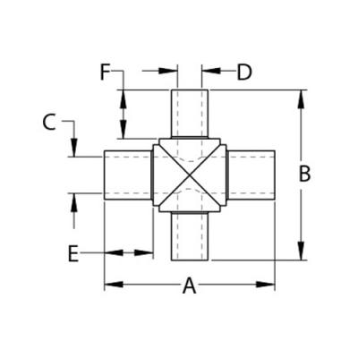 PFA焊接异径四通 WCRA