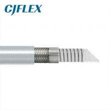 CJFLEX TCWSSI 透明硅胶包覆螺旋钢丝增强波纹特氟龙管